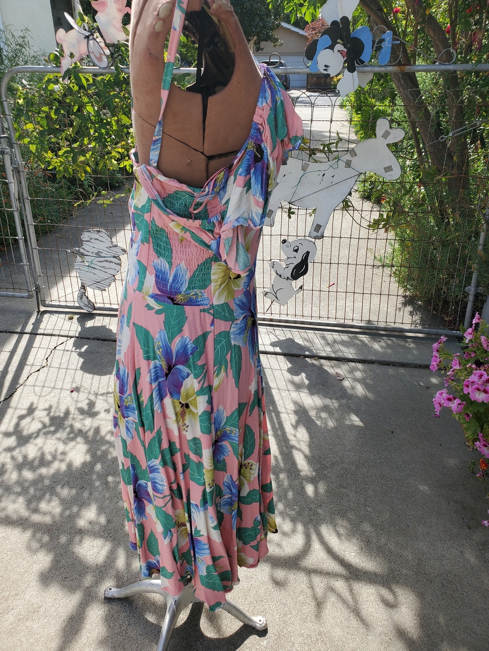 Trashy Diva Pink Floral Cold-Shoulder Ruffle Midi Dress - Picture 6 of 8